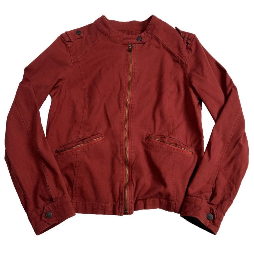 Sanctuary Jacket Youth Woman Teen Size XL Red Snap Full Zip Sweater Pockets